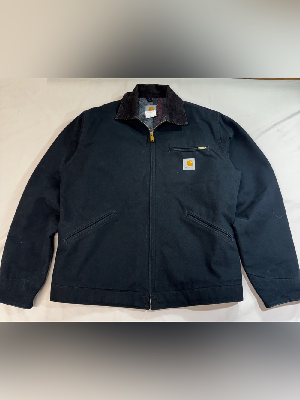 Vintage J01 Black Carhartt Detroit Jacket  Union Made In USA Size 42 Tall